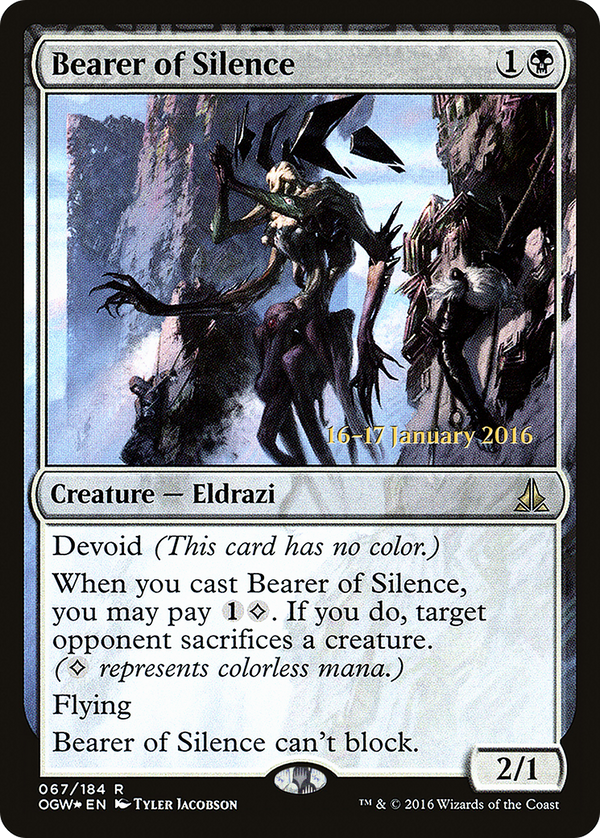 Bearer of Silence (PRE-067) - Oath of the Gatewatch Promos: (devoid) Foil