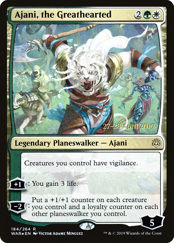 Ajani, the Greathearted (PRE-184) - War of the Spark Promos Foil