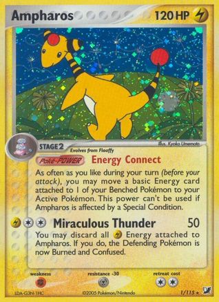 Ampharos  - Holofoil Unseen Forces - Holo Rare