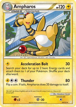 Ampharos 014  HeartGold SoulSilver - Rare