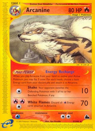 Arcanine (3)  - Reverse Holofoil Skyridge - Rare