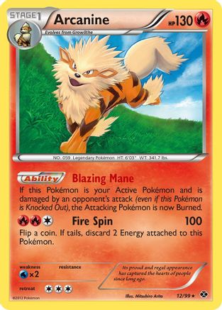Arcanine (12) (12) 012/99  - Reverse Holofoil Next Destinies - Rare
