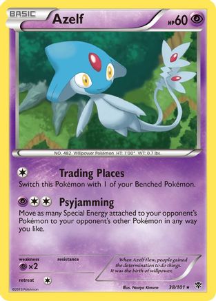 Azelf  - Reverse Holofoil Plasma Blast - Rare
