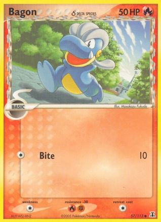 Bagon (Delta Species) 057/113  - Reverse Holofoil Delta Species - Common