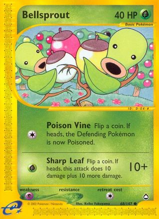 Bellsprout (68)  - Reverse Holofoil Aquapolis - Common