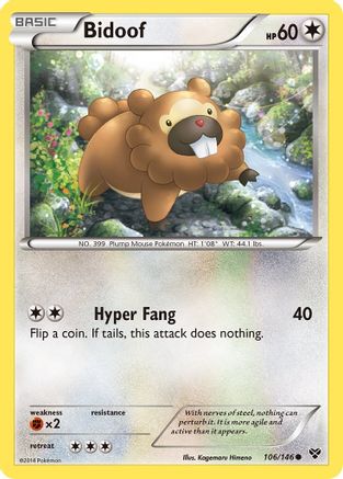 Bidoof 106/146  - Reverse Holofoil XY Base Set - Common