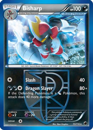 Bisharp (Team Plasma) (73)  - Reverse Holofoil Plasma Freeze - Rare