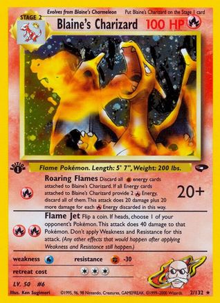 Blaine's Charizard/132  - 1st Edition Holofoil Gym Challenge - Holo Rare