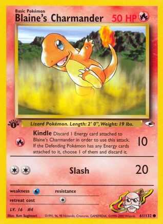 Blaine's Charmander 061  - 1st Edition Gym Heroes - Common
