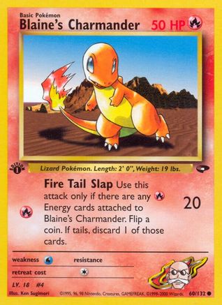 Blaine's Charmander 060  - 1st Edition Gym Challenge - Common