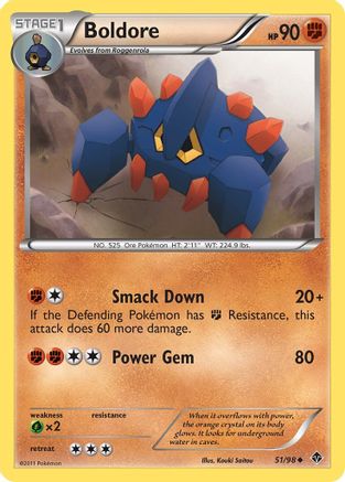 Boldore (51)  - Reverse Holofoil Emerging Powers - Uncommon