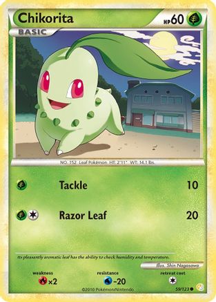 Chikorita 059  - Reverse Holofoil HeartGold SoulSilver - Common