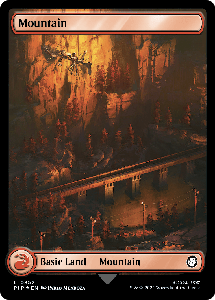 Mountain (0852) (Surge Foil) (PIP-852) - Fallout Foil