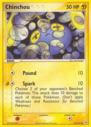 Chinchou - 56/101/101  - Reverse Holofoil Hidden Legends - Common