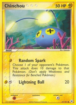 Chinchou - 57/101/101  - Reverse Holofoil Hidden Legends - Common