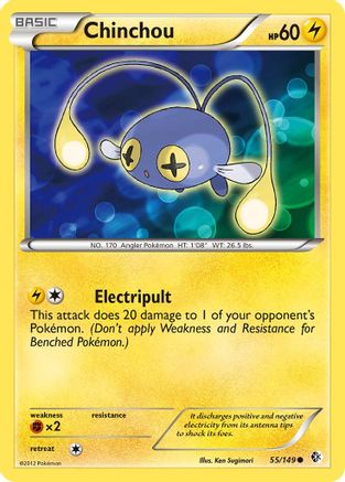 Chinchou  - Reverse Holofoil Boundaries Crossed - Common