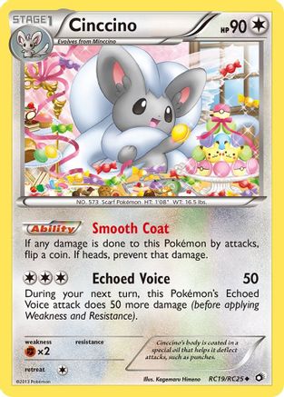 Cinccino RC19  - Holofoil Legendary Treasures Radiant Collection - Uncommon