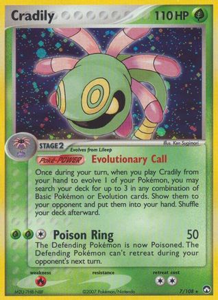 Cradily  - Reverse Holofoil Power Keepers - Holo Rare