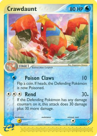 Crawdaunt - 13/97/97  - Reverse Holofoil Dragon - Rare