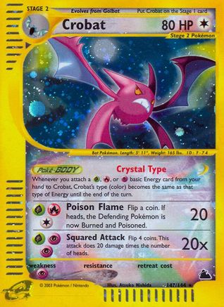 Crobat (147)  - Holofoil Skyridge - Secret Rare