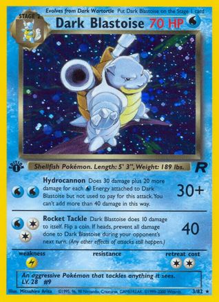 Dark Blastoise (3) (3) 003  - 1st Edition Holofoil Team Rocket - Holo Rare
