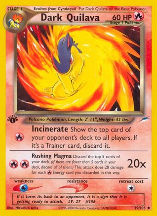 Dark Quilava 039  - 1st Edition Neo Destiny - Uncommon