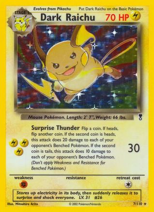 Dark Raichu  - Holofoil Legendary Collection - Holo Rare