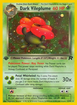 Dark Vileplume (13) (13) 013  - 1st Edition Holofoil Team Rocket - Holo Rare