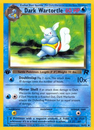Dark Wartortle 046  - 1st Edition Team Rocket - Uncommon
