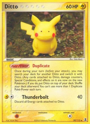 Ditto (Pikachu) 039/113  - Reverse Holofoil Delta Species - Uncommon