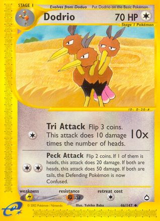 Dodrio  - Reverse Holofoil Aquapolis - Uncommon