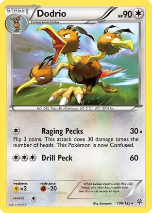 Dodrio  - Reverse Holofoil Plasma Storm - Rare