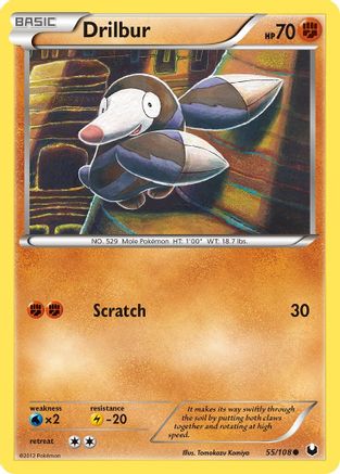 Drilbur 055  - Reverse Holofoil Dark Explorers - Common