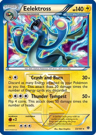 Eelektross (Team Plasma) 033  - Reverse Holofoil Plasma Blast - Holo Rare