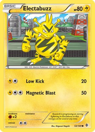 Electabuzz 053  - Reverse Holofoil Boundaries Crossed - Common