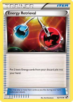 Energy Retrieval 092  - Reverse Holofoil Black and White - Uncommon