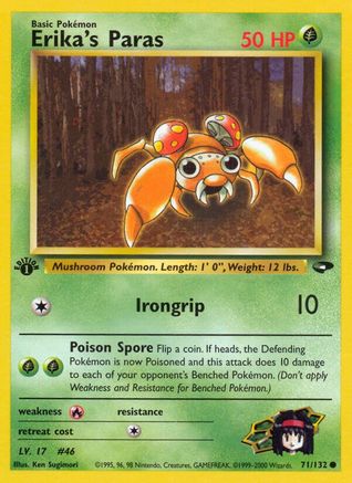 Erika's Paras 071  - 1st Edition Gym Challenge - Common