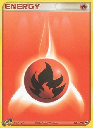 Fire Energy 108  - Reverse Holofoil Ruby and Sapphire - Common