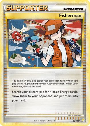 Fisherman 092  - Reverse Holofoil HeartGold SoulSilver - Uncommon