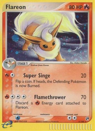 Flareon  - Reverse Holofoil Sandstorm - Holo Rare