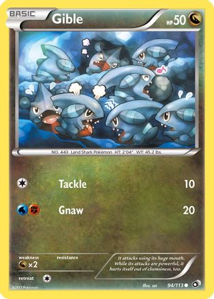 Gible 094  - Reverse Holofoil Legendary Treasures - Common