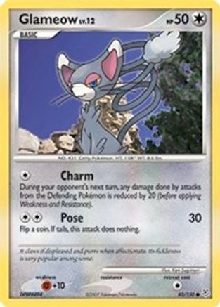 Glameow  - Reverse Holofoil Diamond and Pearl - Common