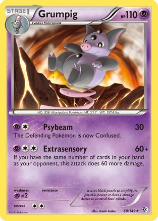 Grumpig  - Reverse Holofoil Boundaries Crossed - Rare