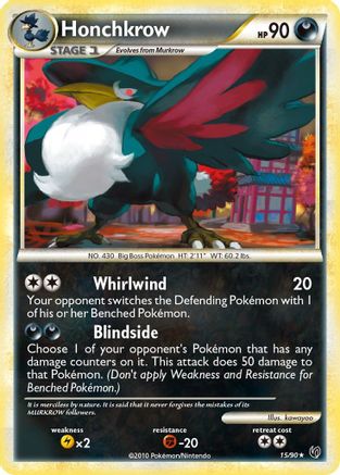 Honchkrow (15)  - Reverse Holofoil Undaunted - Rare