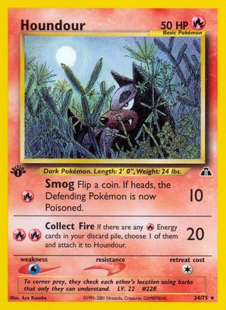 Houndour (24)  - 1st Edition Neo Discovery - Rare