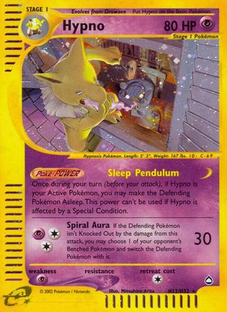 Hypno (H12)  - Holofoil Aquapolis - Holo Rare