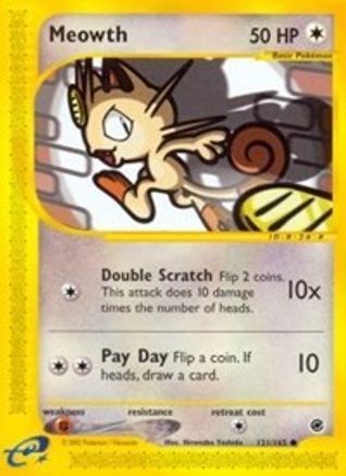 Meowth 121  - Reverse Holofoil Expedition - Common