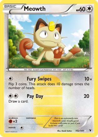 Meowth  - Holofoil Noble Victories - Secret Rare