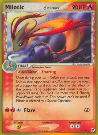 Milotic (Delta Species)/101  - Holofoil Dragon Frontiers - Holo Rare