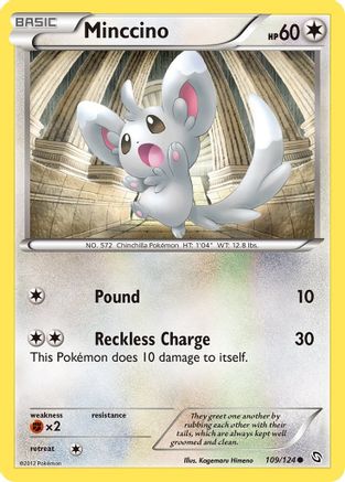 Minccino 109  - Reverse Holofoil Dragons Exalted - Common